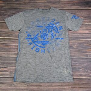 American Fighter Mens Medium Training T Shirt UFC MMA Gym Workout Gray Blue